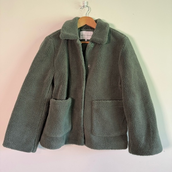 Rebecca Minkoff Harley Green Teddy Jacket size Large - Picture 1 of 7
